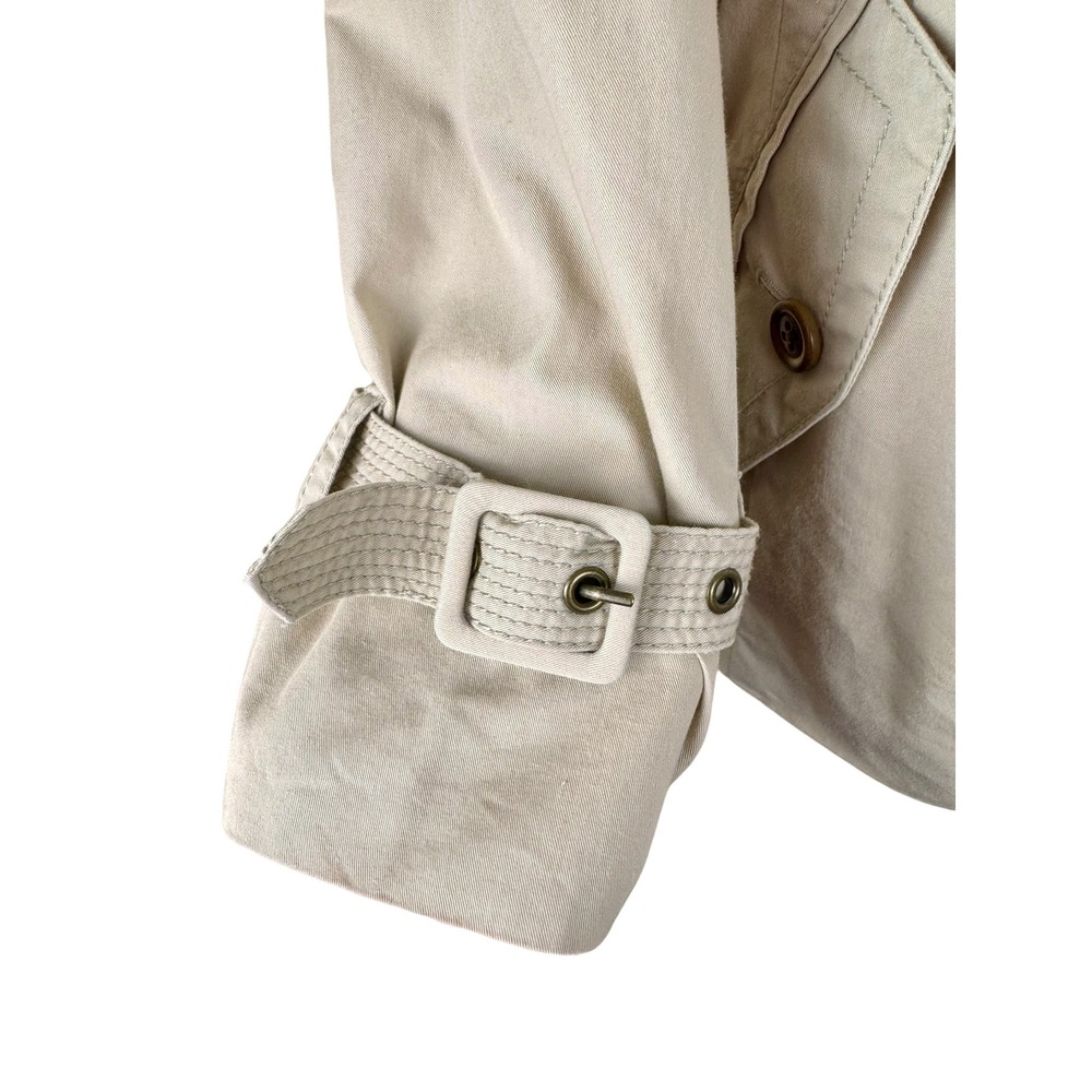 J.Crew Travel Trench Coat Size 2 Beige Lightweight Cotton Jacket 99772 - Picture 5 of 8